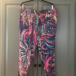 Lilly Pulitzer ISLAND MID RISE JOGGER UP, BLUE RHAPSODY ORCHID YOU NOT